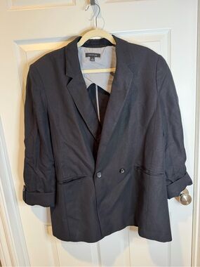 Ann Taylor Black Double-Breasted Blazer